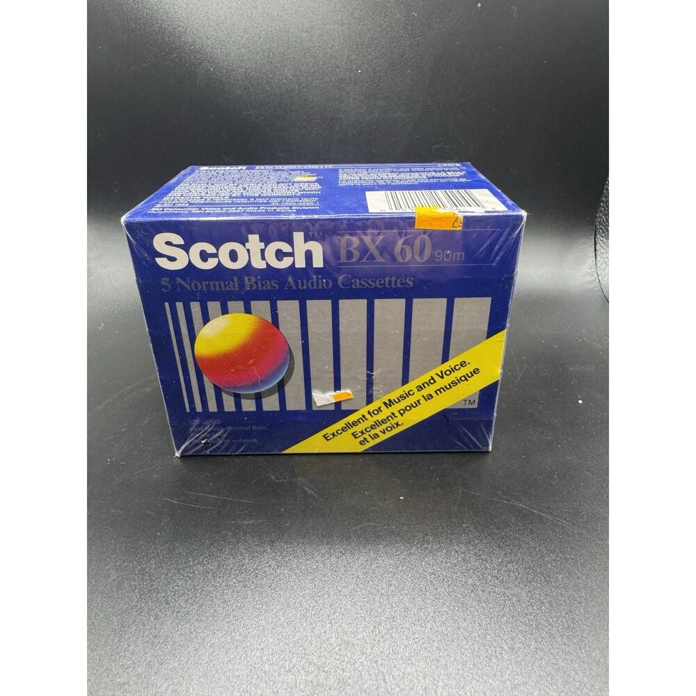 Brand New Multi 5 Pack Scotch BX-60 Cassette 90 minutes Sealed 5 Audio Cassettes
